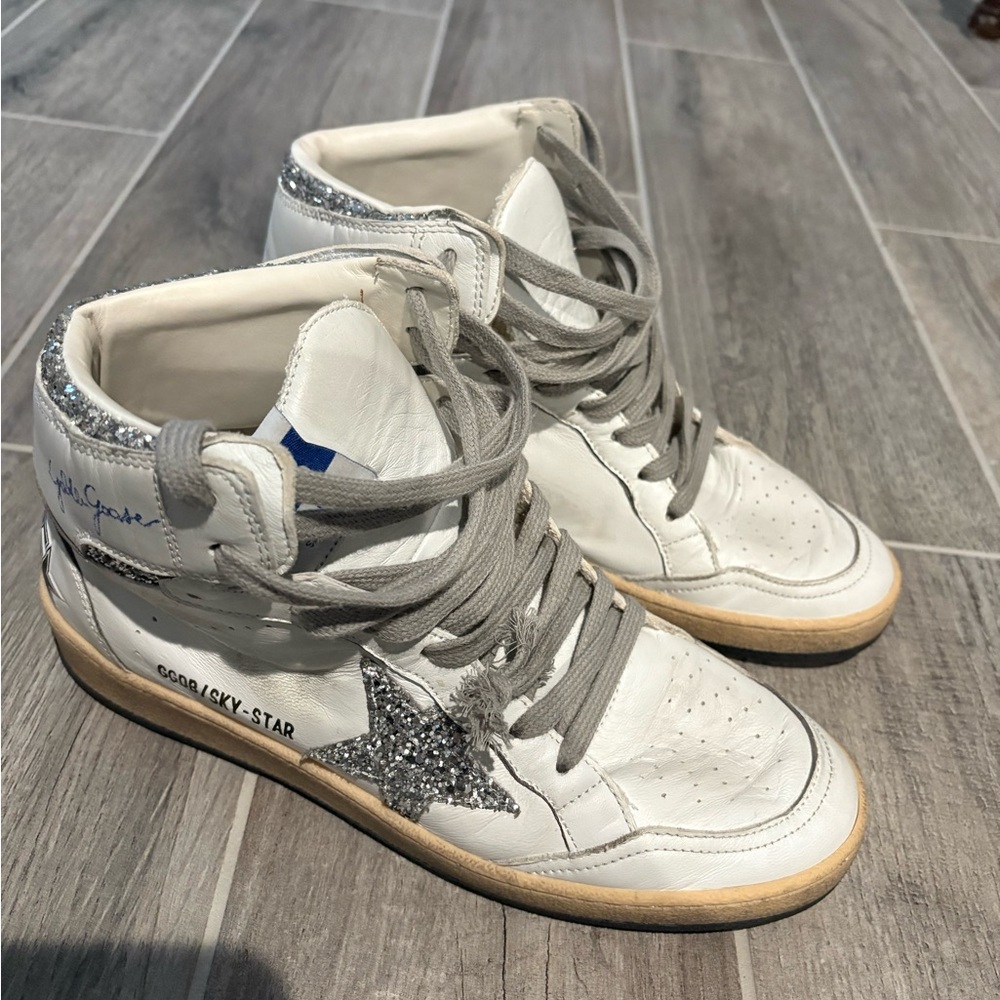 Golden Goose Women Sky Star Nappa Upper With Glitter Star size 9